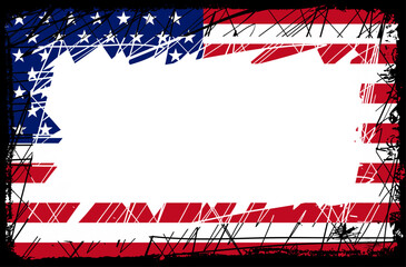 United States American flag USA patriotic grunge white banner, background, web, greeting card, poster, holiday cover, label, flyer, layout. Patriotic Social media print for presentation, information