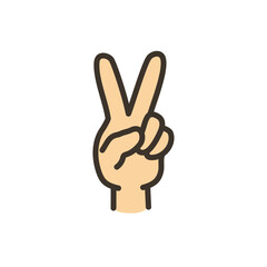 Peace Sign Hand Icon Illustration