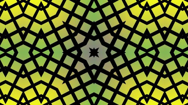 Elegant Islamic seamless pattern with shiny gold and black colors inspired by Turkish mosque windows, decorative background for wallpaper textile digital media and creative design use