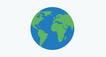 Obraz premium Stylized illustration of earth globe with continents and oceans on white