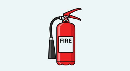 Red fire extinguisher illustration isolated on white for safety concepts