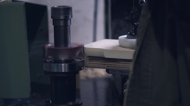 Wood profiling process on a copy shaper machine for kitchen furniture production