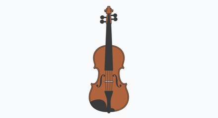 Fototapeta premium Isolated brown violin illustration against white background musical instrument