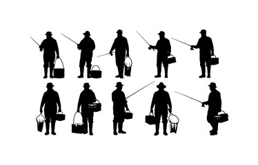 Obraz premium Silhouettes of Fishermen