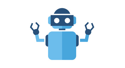 Fototapeta premium Modern blue robot illustration for technology automation and artificial intelligence