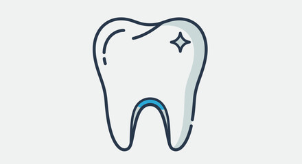 Obraz premium Clean sparkling tooth illustration dental health and hygiene concept