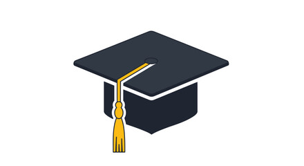 Isometric illustration of a graduation cap on white background isolated