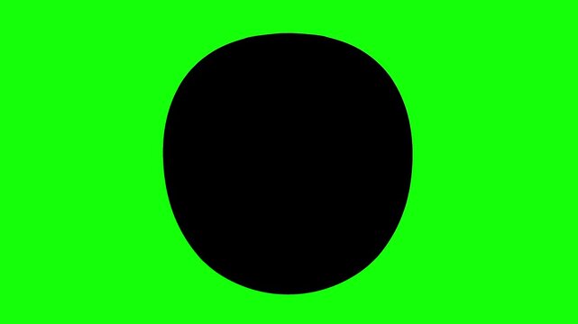 A simple cartoon mouth animation speaking with different gestures against a green screen background. Suitable for anime, comics, and videos. Very high resolution.