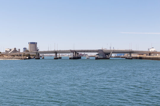 Derrick Bridge an opening single-leaf bascule road bridge over the Port River, South Australia