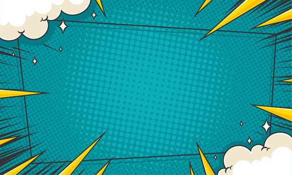 Flat comic retro background art 