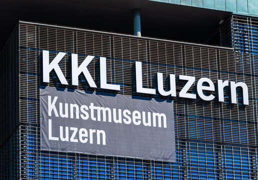 Lucerne, Switzerland - August 25, 2025: The KKL Luzern - Culture and Convention Center Lucerne - is a renowned cultural, architectural, and event hub