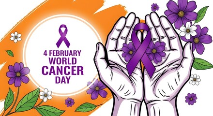Fototapeta premium 4th february Celebrating world cancer day
