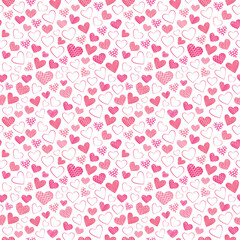 Valentine's Day seamless pattern with love hearts