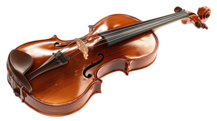 High-quality violin isolated on transparent background