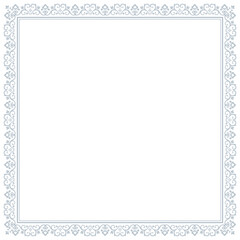 Decorative frame Elegant vector element for design in Eastern style, place for text. Floral gray and white border. Lace illustration for invitations and greeting cards