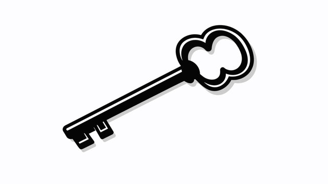 Old Skeleton Key Isolated on White Background.