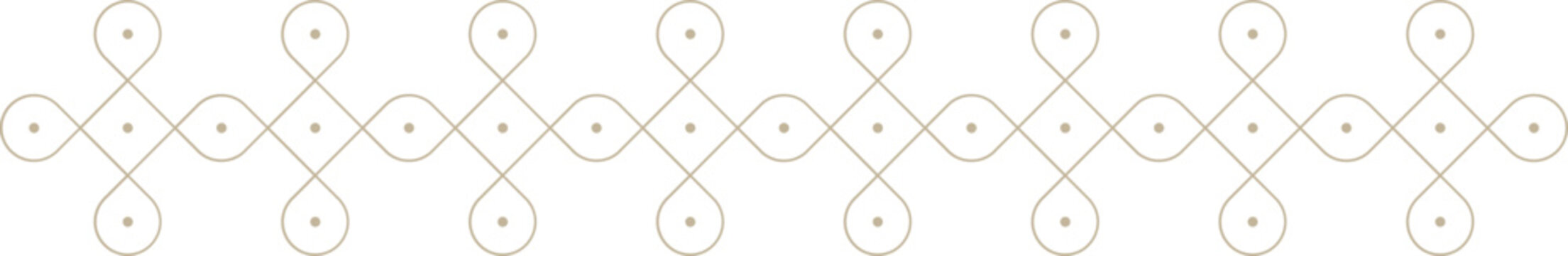 Monoline Kolam Rangoli Design Element