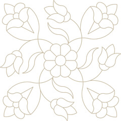 Indian Traditional Decorative Floral Design Element