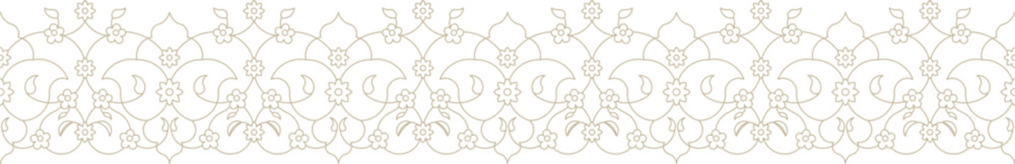 Indian Floral Motif Decorative Border