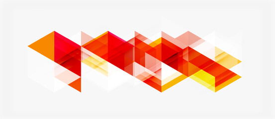 Abstract geometric shapes overlap. Warm colors dominate, creating dynamic visual texture. Minimalist design, modern aesthetic.