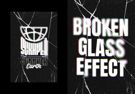 Smashed Glass Text Effect Mockup