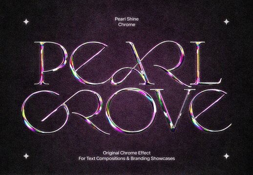 Pearl Shine Chrome Text Effect Mockup
