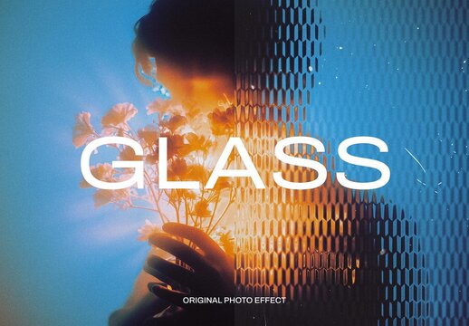 Glass Distort Photo Effect Mockup