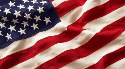 Obraz premium American Flag Waves Majestically in the Breeze, Stars and Stripes Symbolize Freedom and Unity