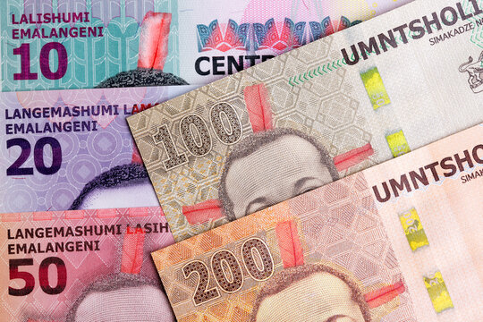 Closeup of Swazi lilangeni a business background