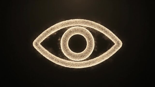 Glowing Eye Symbol Animation Loop Video.