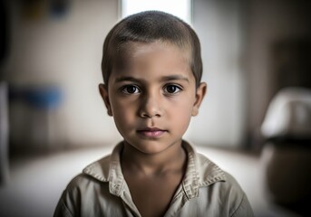 Close-up portrait of an innocent young child with expressive eyes, reflecting vulnerability, childhood emotion, resilience, purity, hope, human connection, early life experiences, and the depth 