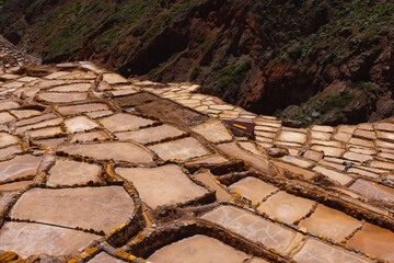 The detail of Salineras de Maras