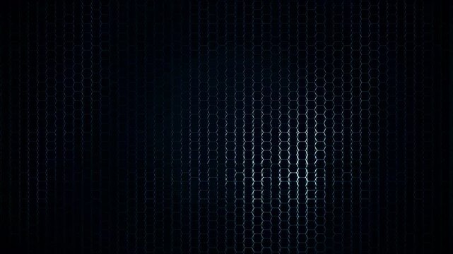 Abstract hexagonal pattern with light reflections creating a modern digital backdrop. Ideal for technology, innovation, and futuristic themes