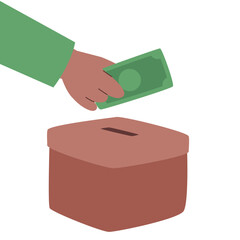 hand holding money for donation