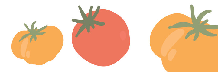 Art & Illustration Yellow Red Green Tomato Vector