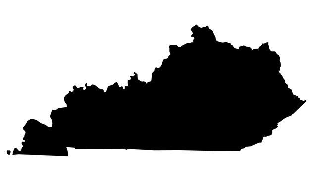 Kentucky map. High detailed illustration map - outline Kentucky State Map