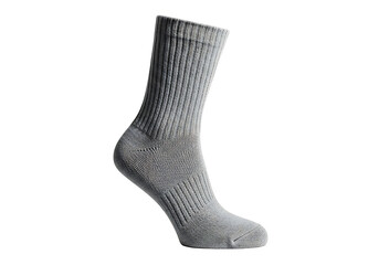 Gray Crew Sock with Ribbed Texture.