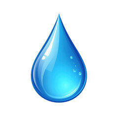 Blue Water Droplet Icon Isolated Illustration.