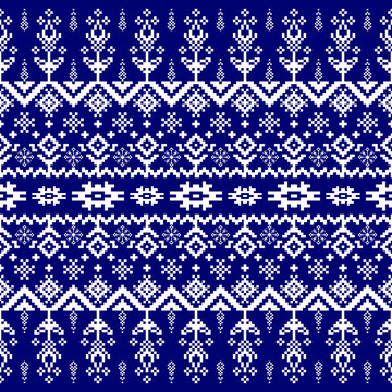 Christmas fair isle pattern design for fashion textiles, knitwear and graphics
