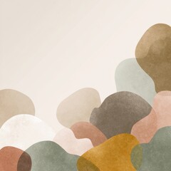 Obraz premium Soft Organic Shapes Create a Minimal Abstract Background for a Versatile Stationery Series With a Neutral Pastel Palette and Clean Modern Design Ideal for Print