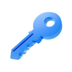 Blue Plastic Key with Round Head.