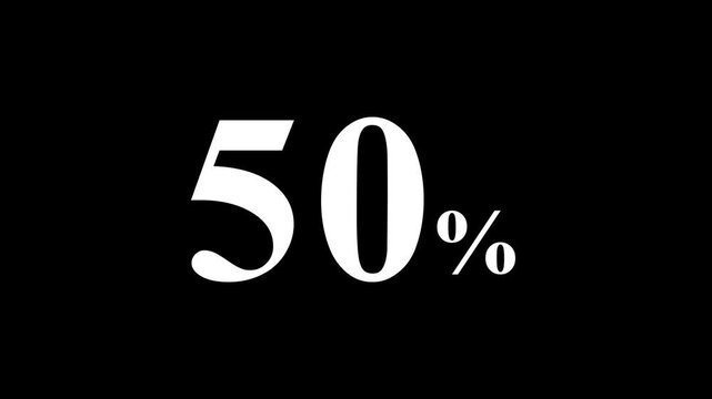 abstract 50 percent animation on black background.