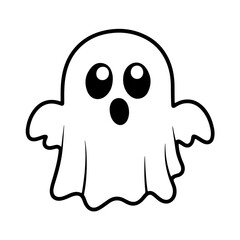 Ghost colour book art for Halloween