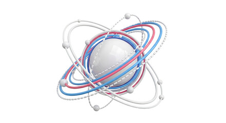 Abstract Atom Model with Orbiting Rings