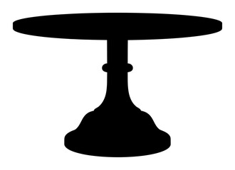 Minimalist Cake Stand Vector - Black Silhouette