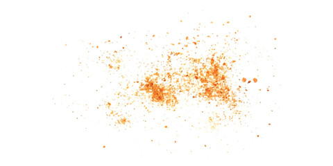 Orange powder sprinkled on a clean white background, creating a textured effect