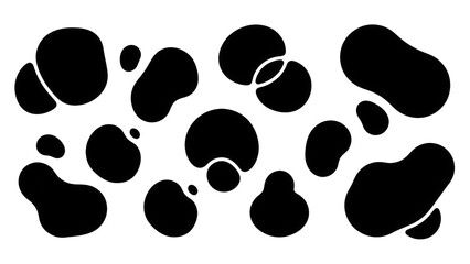Fototapeta premium Modern abstract black shapes on white background for design