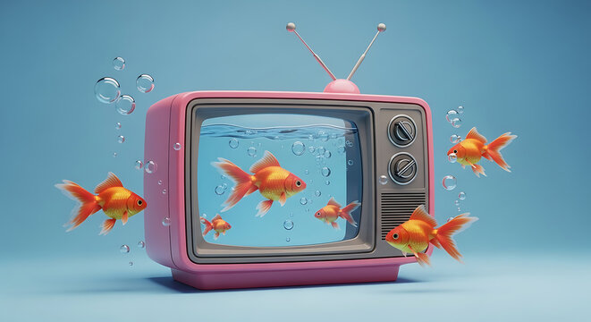Whimsical fish tank television
