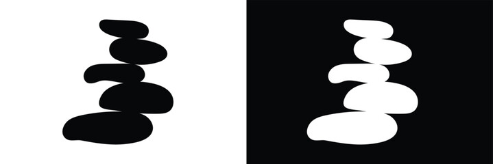 Set of rock balance stone logo for spa and yoga vector design concept on white background. Vector illustration. EPS 10  .