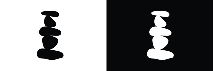 Set of rock balance stone logo for spa and yoga vector design concept on white background. Vector illustration. EPS 10  .